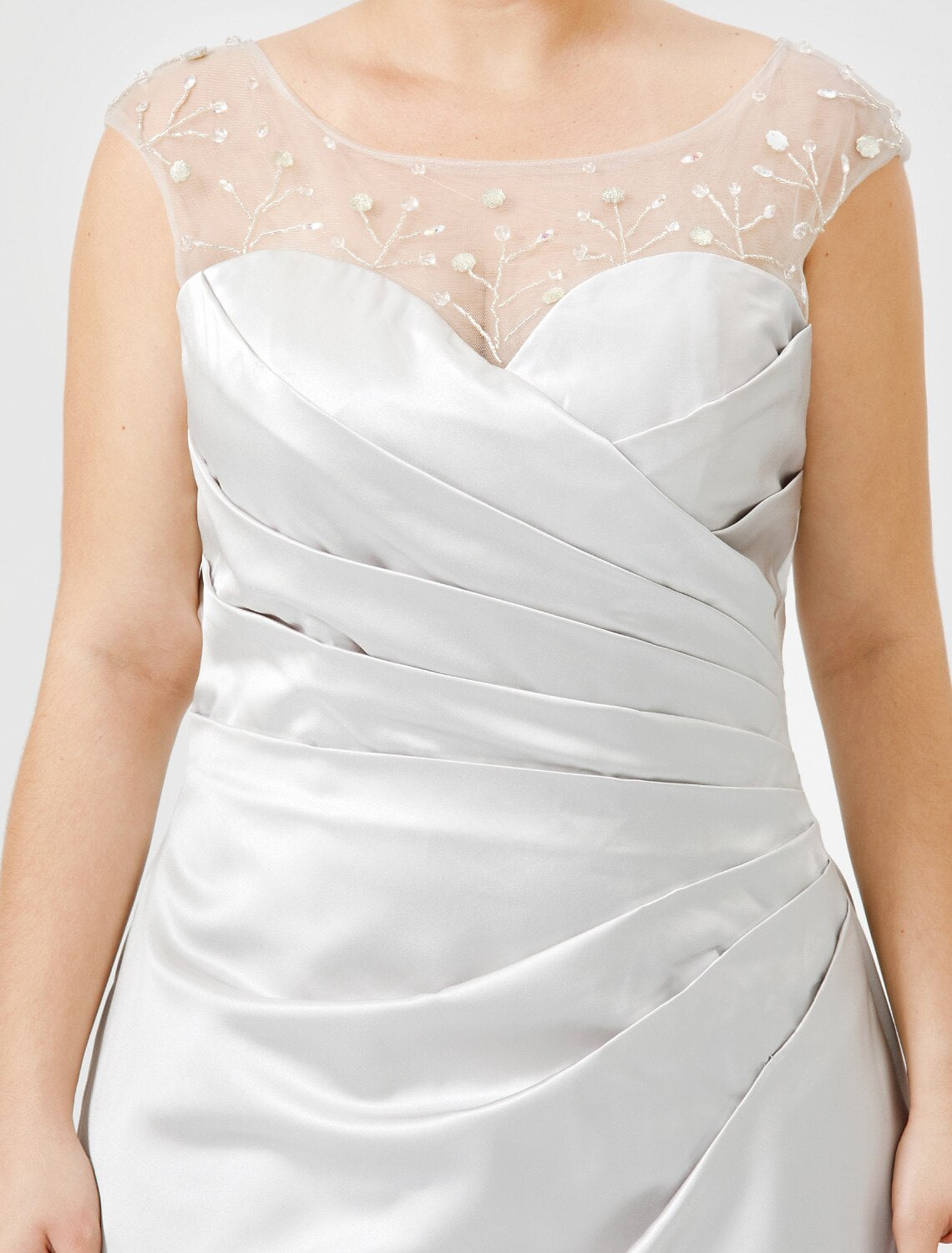 Sheath / Column Mother of the Bride Dress Classic & Timeless Elegant & Luxurious Plus Size Jewel Neck Floor Length Satin Sleeveless No with Pleats Crystals