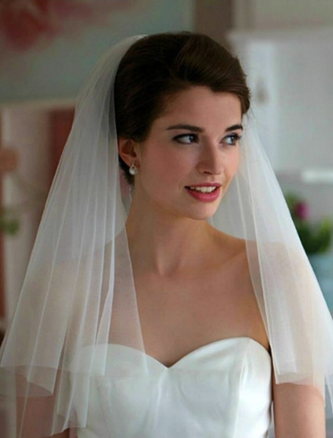 Two-tier Simple / Classic Style Wedding Veil Shoulder Veils with Pure Color