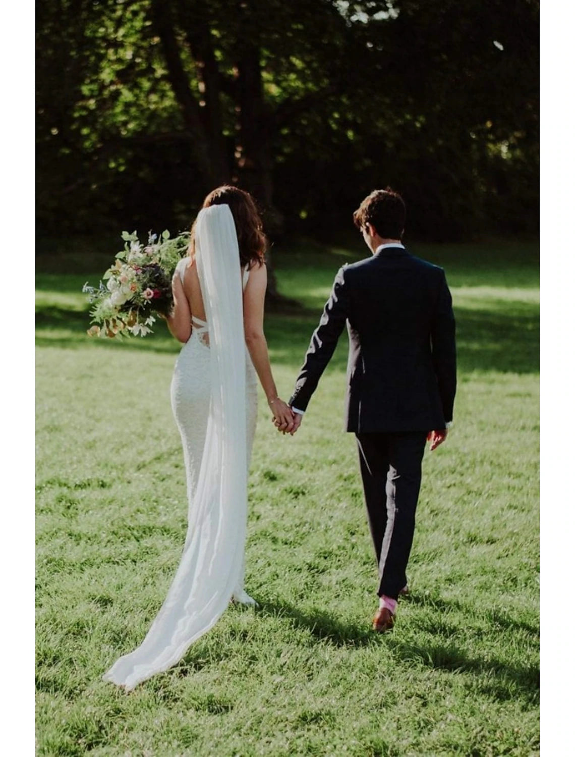 One-tier Simple / Classic Style Wedding Veil Cathedral Veils with Pure Color