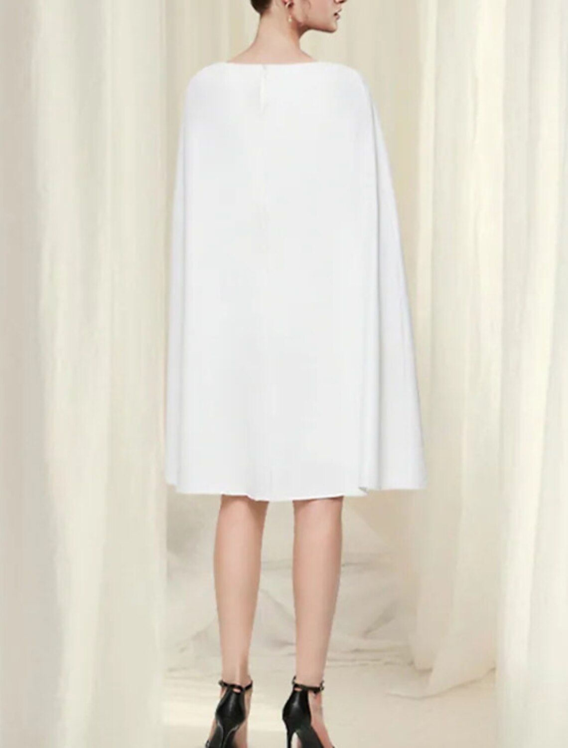 Sheath / Column Wedding Guest Dresses Minimalist Dress Party Wear Wedding Party Knee Length Sleeveless Jewel Neck Chiffon with Pure Color