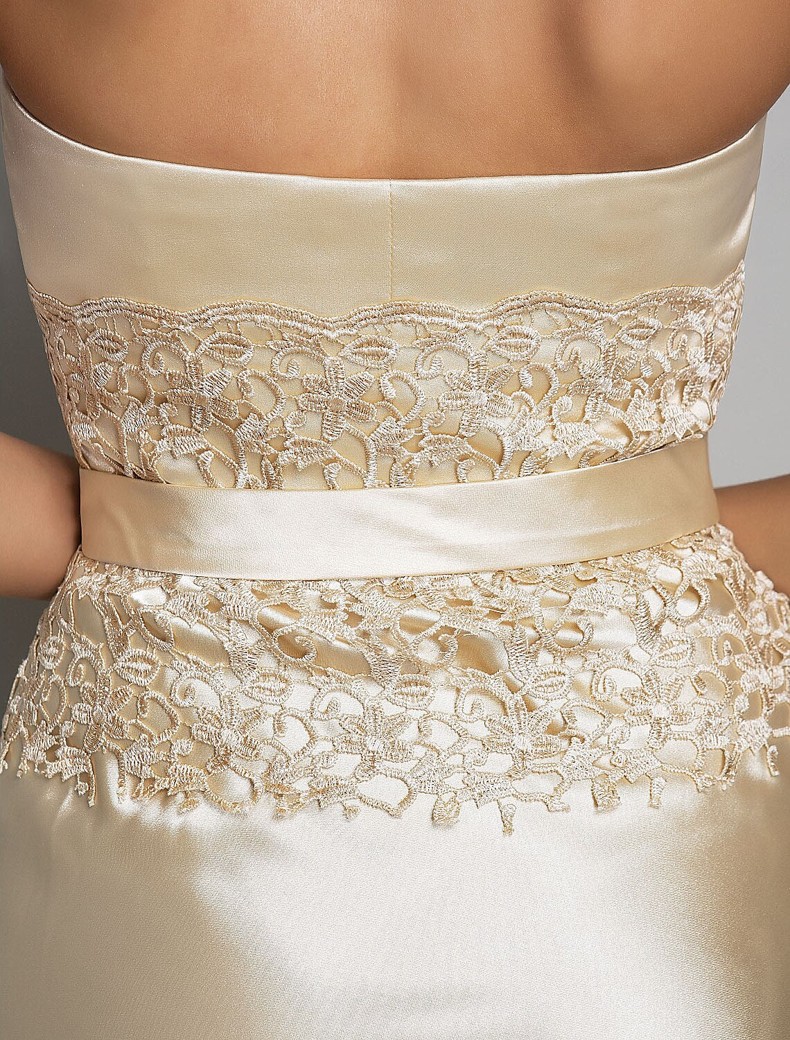 Mermaid / Trumpet Evening Gown Open Back Dress Wedding Guest Floor Length Sleeveless Sweetheart Stretch Satin with Appliques